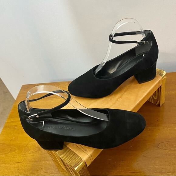 Sigerson Morrison Kairos Black Suede Round Toe Pumps Heels Women’s Sz 7 B - Picture 2 of 11